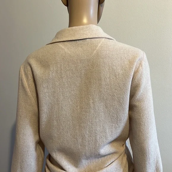 Zara Wool Blend Wrap Long Sleeve Side button Top Size S - Picture 13 of 15